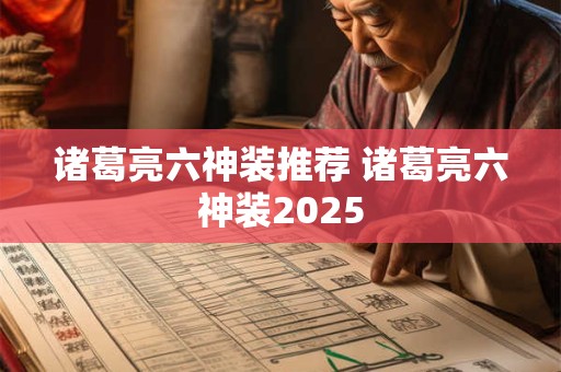 诸葛亮六神装推荐 诸葛亮六神装2026