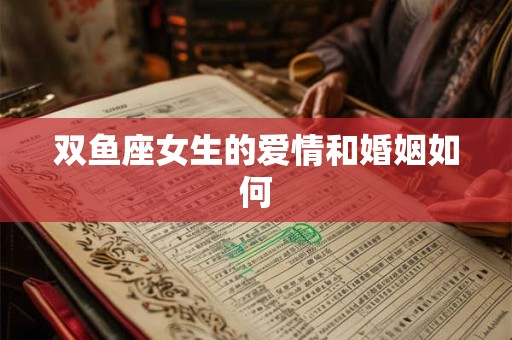 双鱼座女生的爱情和婚姻如何