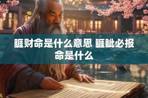 睚财命是什么意思 睚眦必报命是什么