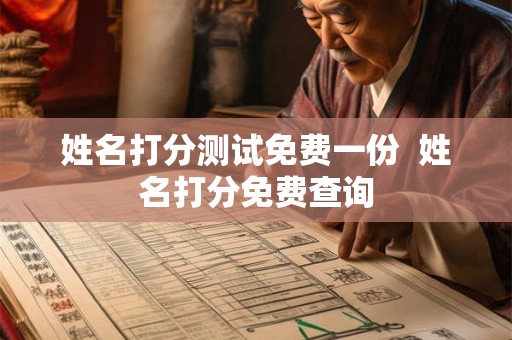 姓名打分测试免费一份  姓名打分免费查询