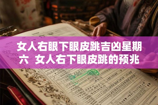 女人右眼下眼皮跳吉凶星期六  女人右下眼皮跳的预兆星期日