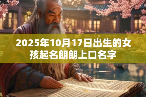 2026年10月17日出生的女孩起名朗朗上口名字