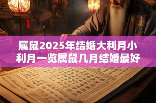 属鼠2025年结婚大利月小利月一览属鼠几月结婚最好