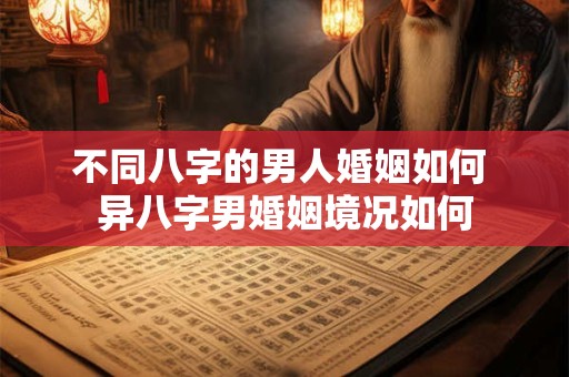 不同八字的男人婚姻如何 异八字男婚姻境况如何