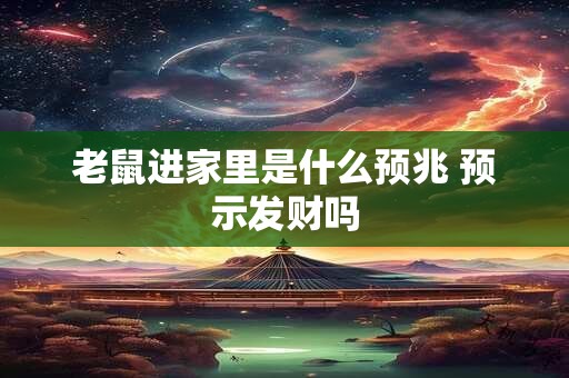 老鼠进家里是什么预兆 预示发财吗