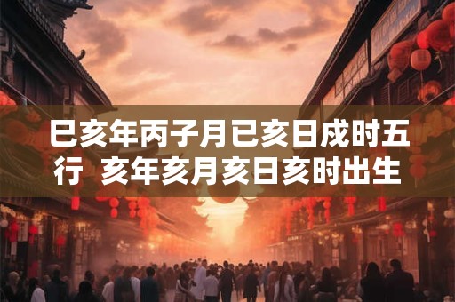 巳亥年丙子月已亥日戍时五行  亥年亥月亥日亥时出生的命格