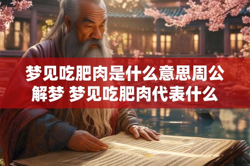 梦见吃肥肉是什么意思周公解梦 梦见吃肥肉代表什么