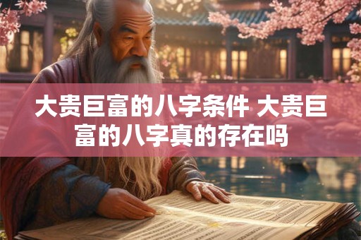 大贵巨富的八字条件 大贵巨富的八字真的存在吗