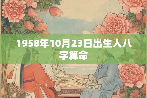 1958年10月23日出生人八字算命