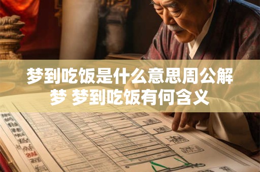 梦到吃饭是什么意思周公解梦 梦到吃饭有何含义