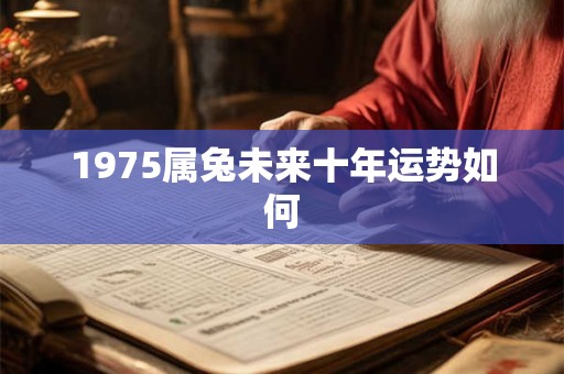 1975属兔未来十年运势如何
