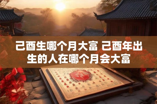 己酉生哪个月大富 己酉年出生的人在哪个月会大富