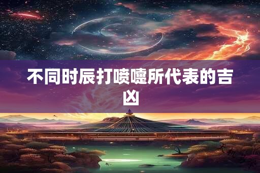 不同时辰打喷嚏所代表的吉凶