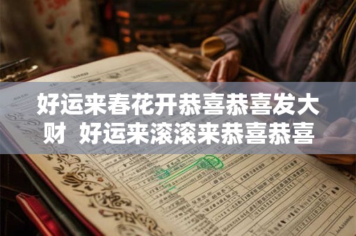 好运来春花开恭喜恭喜发大财  好运来滚滚来恭喜恭喜发大财