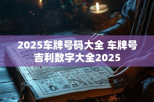 2025车牌号码大全 车牌号吉利数字大全2025