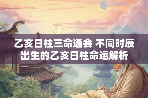 乙亥日柱三命通会 不同时辰出生的乙亥日柱命运解析