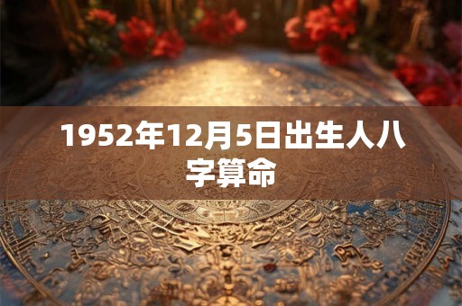 1952年12月5日出生人八字算命