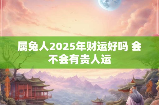 属兔人2025年财运好吗 会不会有贵人运