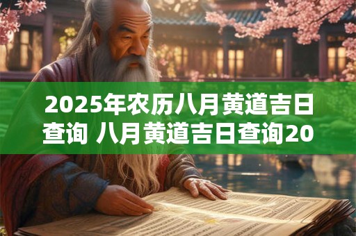 2025年农历八月黄道吉日查询 八月黄道吉日查询2025年