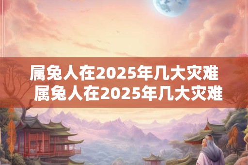 属兔人在2025年几大灾难  属兔人在2025年几大灾难