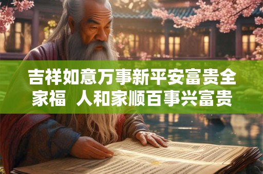 吉祥如意万事新平安富贵全家福  人和家顺百事兴富贵平安福满堂