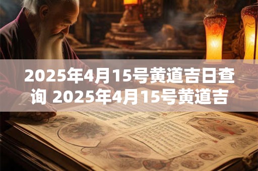 2025年4月15号黄道吉日查询 2025年4月15号黄道吉日是哪天