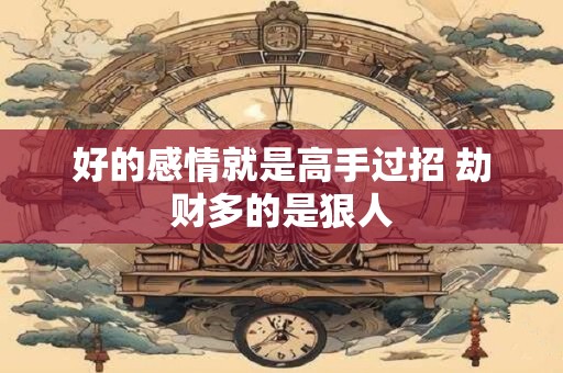 好的感情就是高手过招 劫财多的是狠人