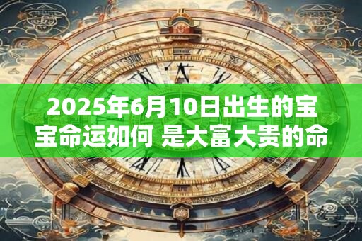 2025年6月10日出生的宝宝命运如何 是大富大贵的命吗