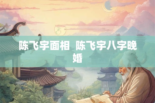 陈飞宇面相  陈飞宇八字晚婚