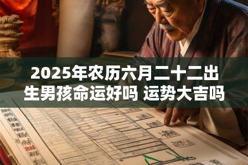 2025年农历六月二十二出生男孩命运好吗 运势大吉吗