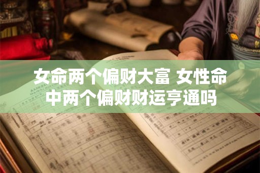 女命两个偏财大富 女性命中两个偏财财运亨通吗