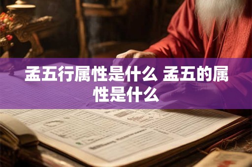 孟五行属性是什么 孟五的属性是什么