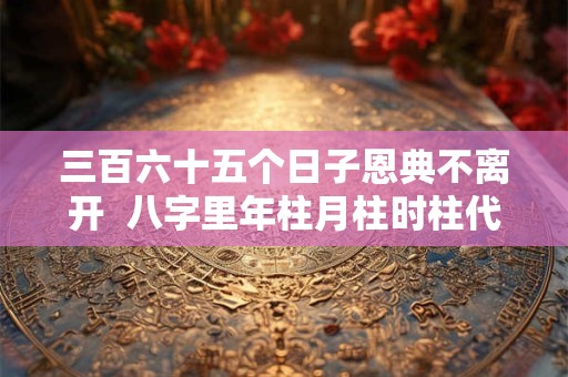三百六十五个日子恩典不离开  八字里年柱月柱时柱代表什么