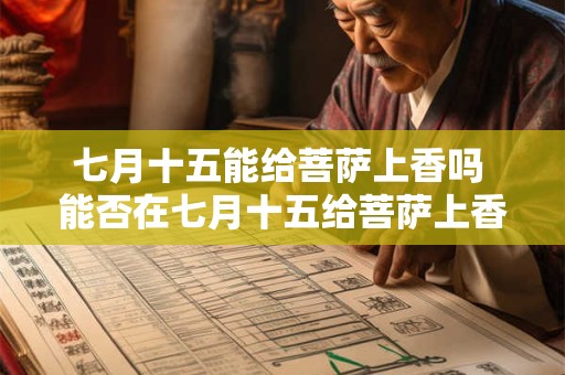七月十五能给菩萨上香吗 能否在七月十五给菩萨上香