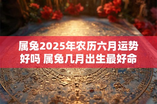 属兔2025年农历六月运势好吗 属兔几月出生最好命