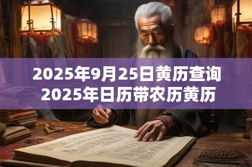 2025年9月25日黄历查询 2025年日历带农历黄历