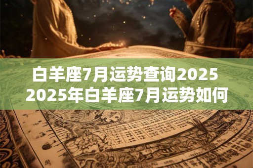 白羊座7月运势查询2025 2025年白羊座7月运势如何