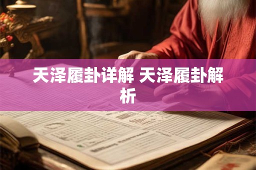 天泽履卦详解 天泽履卦解析