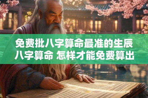 免费批八字算命最准的生辰八字算命 怎样才能免费算出生辰八字最准
