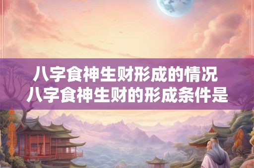 八字食神生财形成的情况 八字食神生财的形成条件是什么