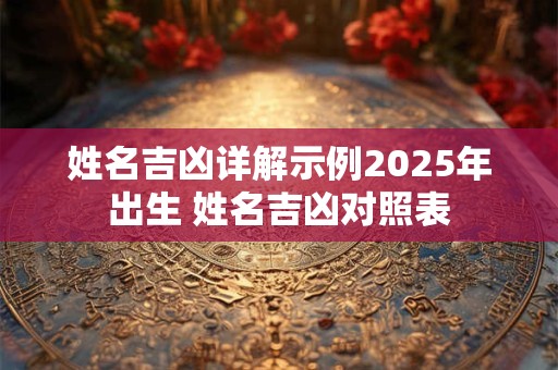 姓名吉凶详解示例2026年出生 姓名吉凶对照表 姓名吉凶详解示例2026年出生 姓名吉凶对照表