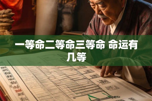 一等命二等命三等命 命运有几等