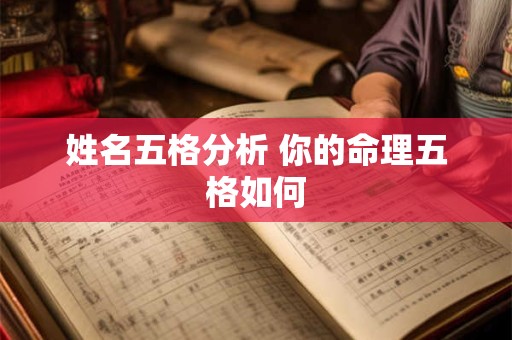 姓名五格分析 你的命理五格如何
