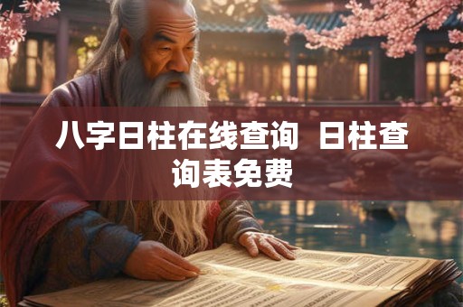 八字日柱在线查询  日柱查询表免费