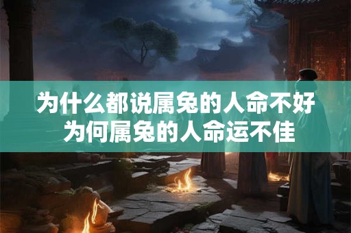 为什么都说属兔的人命不好 为何属兔的人命运不佳