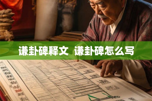 谦卦碑释文  谦卦碑怎么写