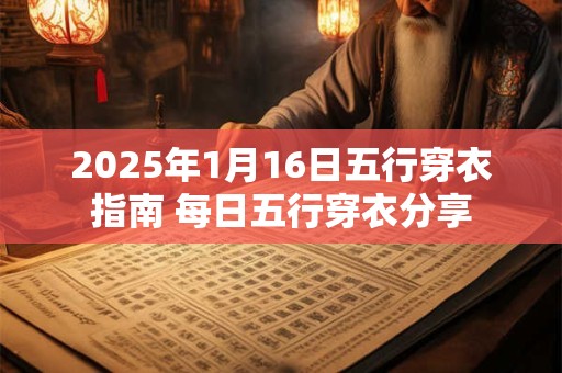 2025年1月16日五行穿衣指南 每日五行穿衣分享