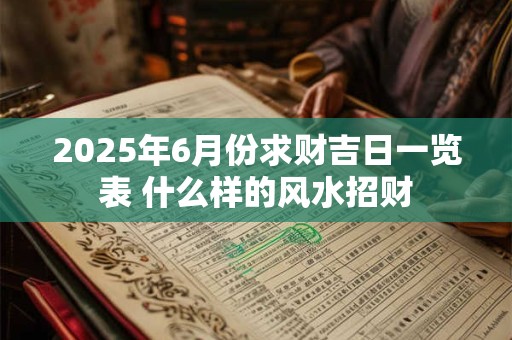 2025年6月份求财吉日一览表 什么样的风水招财