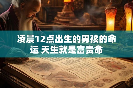 凌晨12点出生的男孩的命运 天生就是富贵命