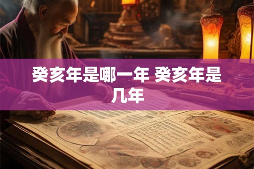 癸亥年是哪一年 癸亥年是几年